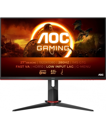 AOC 27G2ZN3/BK | 27 " | VA | FHD | 16:9 | 280 Hz | 1 ms | 1920 x 1080 pixels | 300 cd/m² | HDMI ports quantity 2