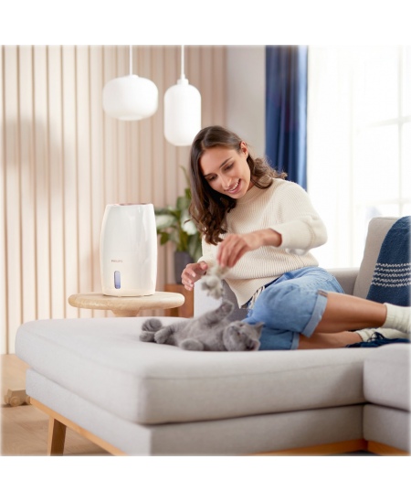 Philips HU2716/10 Humidifier, 17 W, Water tank capacity 2 L, Suitable for rooms up to 32 m², NanoCloud evaporation, Humidificat