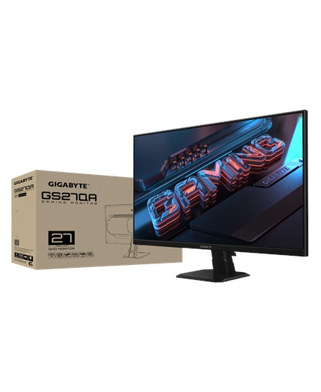 Gigabyte Gaming Monitor | GS27QA | 27 " | QHD | 16:9 | 180 Hz | 1 ms | 2560 x 1440 pixels | 300 cd/m² | HDMI ports quantit