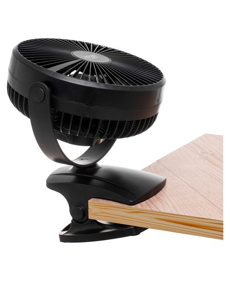 Adler Rechargeable Clip-on Desk Fan | AD 7342 | Table Fan | Black | Diameter 15.5 cm | Number of speeds 3 | Oscillation | 5 W