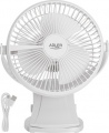 Adler Rechargeable Clip-on Desk Fan | AD 7342 | Table Fan | White | Diameter 15.5 cm | Number of speeds 3 | Oscillation | 5 W