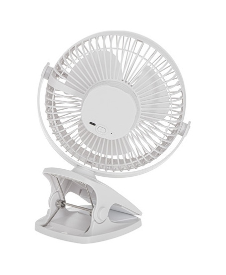 Adler Rechargeable Clip-on Desk Fan | AD 7342 | Table Fan | White | Diameter 15.5 cm | Number of speeds 3 | Oscillation | 5 W