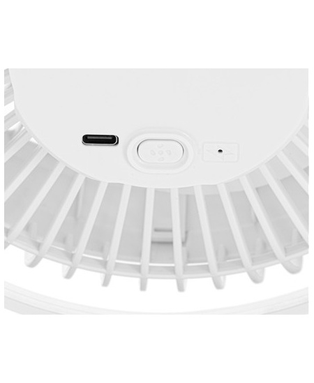 Adler Rechargeable Clip-on Desk Fan | AD 7342 | Table Fan | White | Diameter 15.5 cm | Number of speeds 3 | Oscillation | 5 W