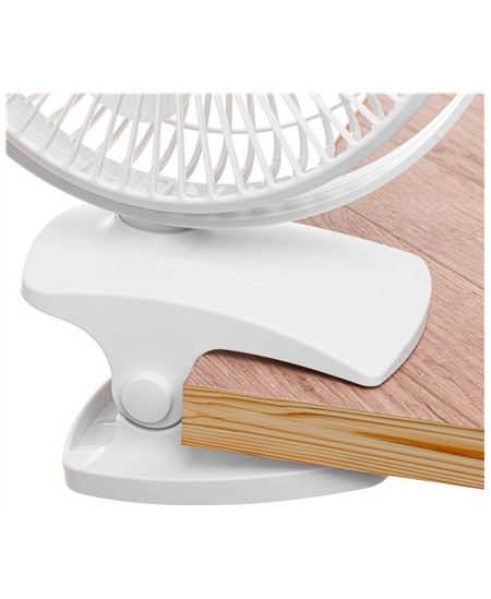 Adler Rechargeable Clip-on Desk Fan | AD 7342 | Table Fan | White | Diameter 15.5 cm | Number of speeds 3 | Oscillation | 5 W