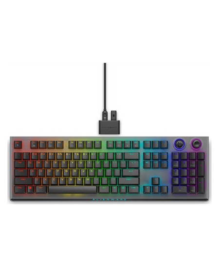 Dell Alienware Tri-Mode AW920K Wireless Gaming Keyboard, RGB LED light, US, Wireless, Dark Side of the Moon, Bluetooth, Numeric 