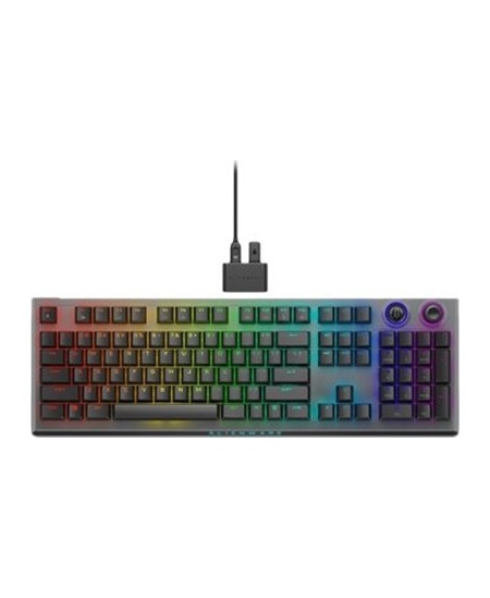 Dell Alienware Tri-Mode AW920K Wireless Gaming Keyboard, RGB LED light, US, Wireless, Dark Side of the Moon, Bluetooth, Numeric 