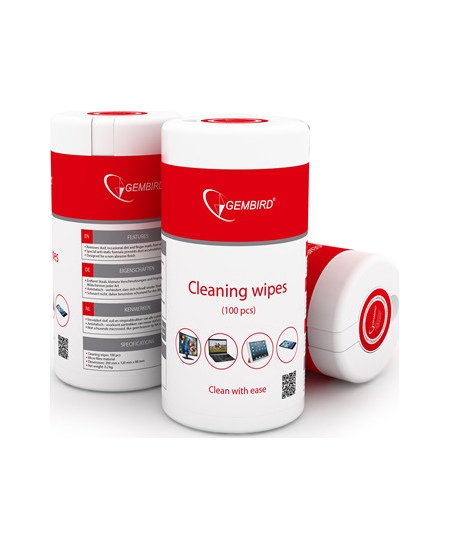 Gembird CK-WW100-01 Cleaning wipes, 100 pcs, LCD and TFT Screens