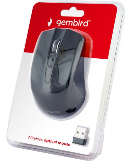 Gembird Mouse MUSW-4B-04 Standard, No, Black, Wireless, No,