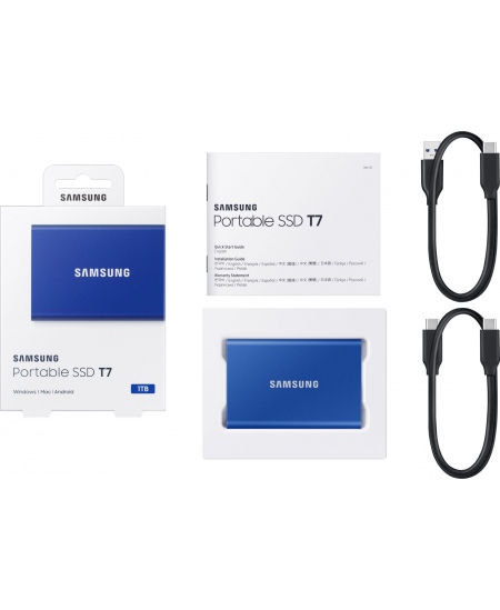 Samsung Portable SSD T7 1000 GB, USB 3.2, Blue