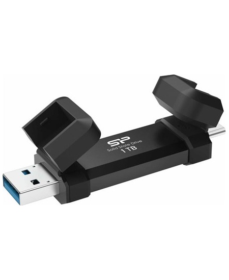 Silicon Power Portable External SSD | DS72 | 1000 GB | USB Type-A, USB Type-C 3.2 Gen 2 | Black