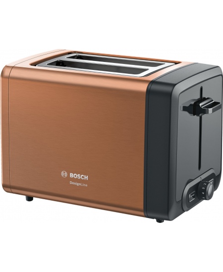 Bosch DesignLine Toaster TAT4P429 Power 970 W, Number of slots 2, Housing material Stainless Steel, Copper/Black