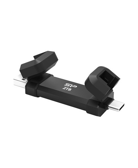 Silicon Power Portable External SSD | DS72 | 2000 GB | USB Type-A/USB Type-C 3.2 Gen 2 | Black