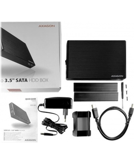 AXAGON | Compact aluminum USB 3.2 Gen 1 external box SATA intended for 3.5" HDD | EE35-XA3