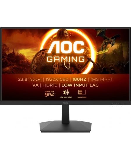AOC 24G15N2 | 24 " | VA | FHD | 16:9 | 180 Hz | 4 ms | 1920 x 1080 pixels | 250 cd/m² | HDMI ports quantity 1 | Black | Wa