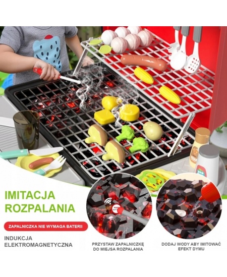 WOOPIE Grill Barbecue Kuchnia Ogrodowa Interaktywna Para LED Zestaw XL 41 el.