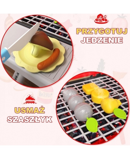 WOOPIE Grill Barbecue Kuchnia Ogrodowa Interaktywna Para LED Zestaw XL 41 el.