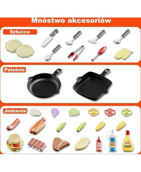 WOOPIE Grill Barbecue Kuchnia Ogrodowa Interaktywna LED Zestaw XL 31 el.