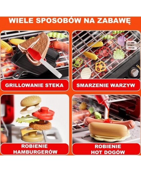 WOOPIE Grill Barbecue Kuchnia Ogrodowa Interaktywna LED Zestaw XL 31 el.