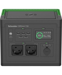 APC OffGrid Portable Power Station 730, 738Wh Lithium-ion, LCD, 2 CEE 7/3 Schuko outlets, Sinewave, 3 USB-A, 2 USB-C, Wireless C