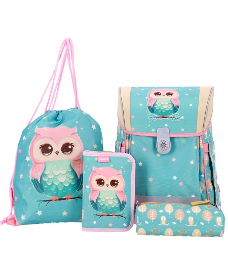 Kuprinė su priedais ABC123 Owl, Flexi, 4 dalių