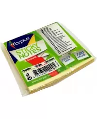 Lipnūs lapeliai FORPUS Z-SHAPE, 75x75 mm, 100 lapelių, geltoni