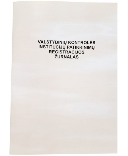Valstybinių kontrolės institucijų pareigūnų atliktų patikrinimų registracijos žurnalas, A4, vertikalus, 12 lapų