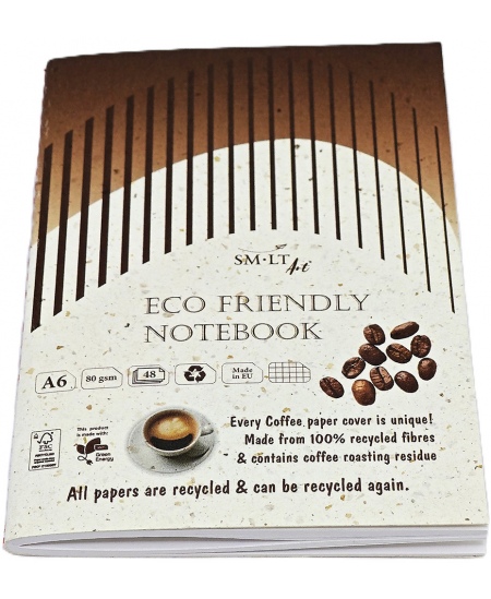Sąsiuvinis siūtas SM-LT ECO Art, A6, 48 lapų, langeliais