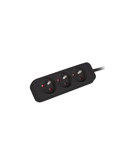 Lanberg Cable Power Strip, 3X French Outlets Quality-Grade Copper, 1.5 m | PS0-03E-0150-BK