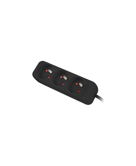 Lanberg Cable Power Strip, 3X French Outlets Quality-Grade Copper, 1.5 m | PS0-03E-0150-BK
