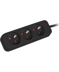 Lanberg Cable Power Strip, 3X French Outlets Quality-Grade Copper, 3 m | PS0-03E-0300-BK