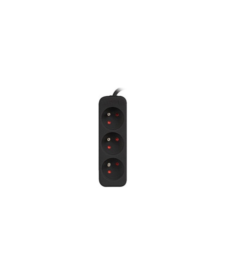 Lanberg Cable Power Strip, 3X French Outlets Quality-Grade Copper, 3 m | PS0-03E-0300-BK