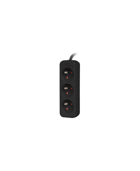 Lanberg Cable Power Strip, 3X French Outlets Quality-Grade Copper, 3 m | PS0-03E-0300-BK