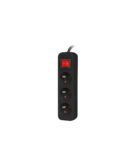 Lanberg Cable Power Strip, 3X French Outlets with Switch, Quality-Grade Copper, 1.5 m | PS1-03E-0150-BK