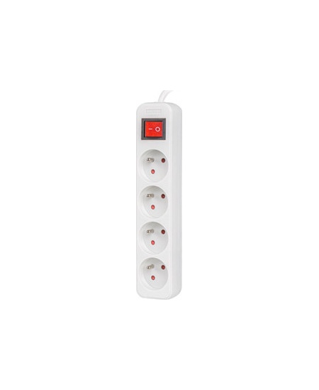 Lanberg Cable Power Strip, 4X French Outlets with Switch, Quality-Grade Copper, 1.5 m | PS1-04E-0150-W