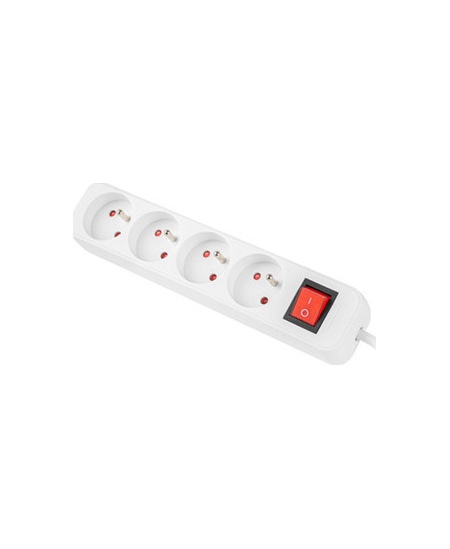 Lanberg Cable Power Strip, 4X French Outlets with Switch, Quality-Grade Copper, 1.5 m | PS1-04E-0150-W