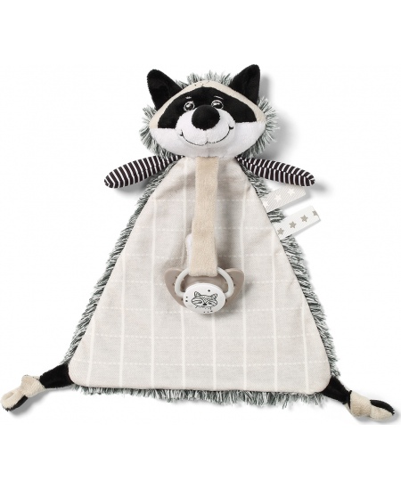 BabyOno minkštas žaislas - migdukas su čiulptuko laikikliu, RACOON ROCKY, 747