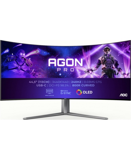 AOC AG456UCZD AGON PRO | 45 " | OLED | QHD | 21:9 | 240 Hz | 0.03 ms | 3440 x 1440 pixels | HDMI ports quantity 2 | Black |