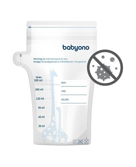 BabyOno maišeliai motinos pienui laikyti užšaldyti 30 vnt.x180 ml, 1084