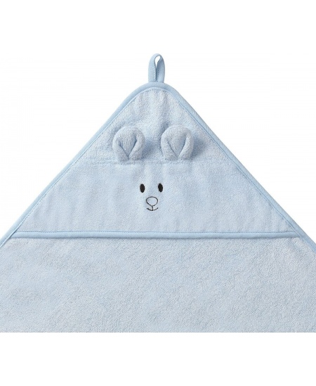 Bambukinis rankšluostis su gobtuvu BABYONO, 100x100, mėlynas 