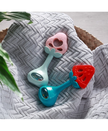 Lavinamasis kramtukas BABYONO, su barškučiu, braškė, 499/03