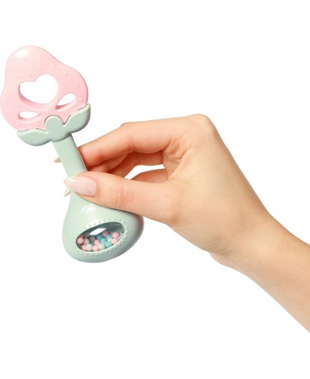 Lavinamasis kramtukas BABYONO, su barškučiu, braškė, 499/03