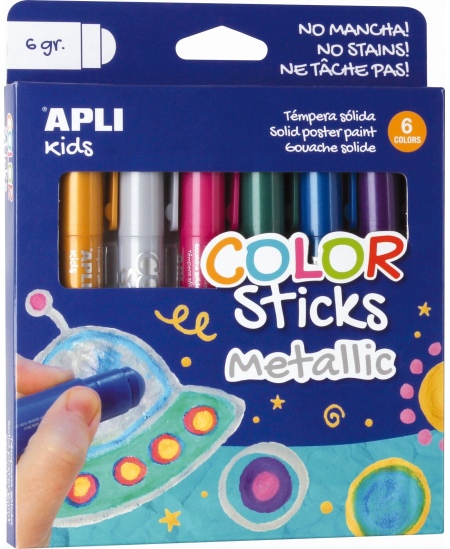Dažų pastelės Apli Kids Metallic, ypač ryškios ir blizgios