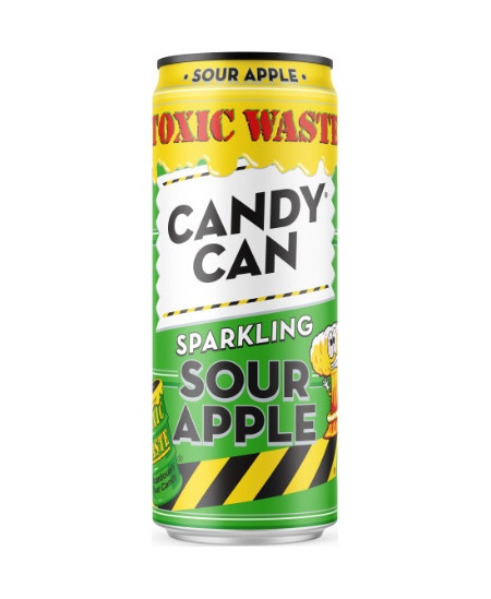 Gazuotas gaivusis gėrimas CANDY CAN x Toxic Waste Sour Apple, 0.33 l