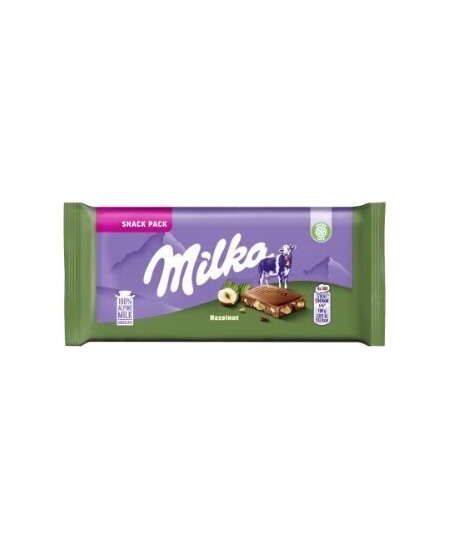 Pieninis šokoladas MILKA Alpių pieno su lazdyno riešutais, 45g