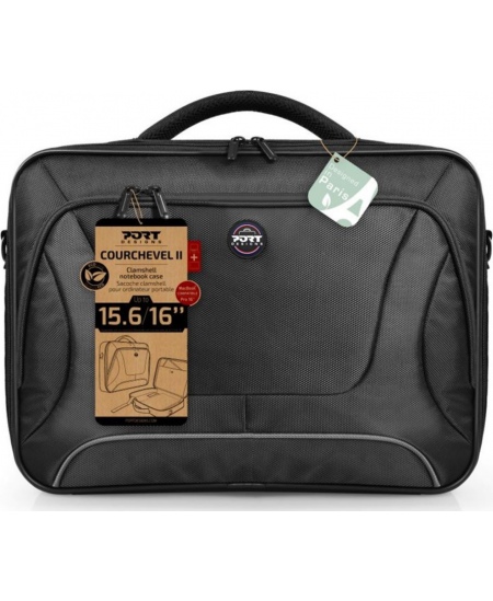 PORT DESIGNS | Courchevel | Fits up to size 15.6 " | Messenger - Briefcase | Black | Shoulder strap