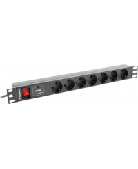 Lanberg | Power Distribution unit (PDU) 19" 1U 10A 2M 7X Schuko Outlets | PDU-07F-0200-IEC-BK