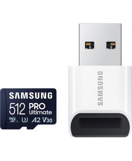 Samsung | MicroSD Card with Card Reader | PRO Ultimate | 512 GB | microSDXC Memory Card | Flash memory class U3, V30, A2