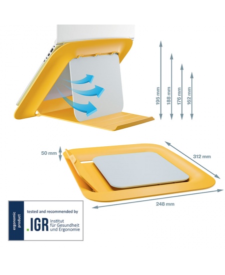 Stovas monitoriui LEITZ COSY, geltonas