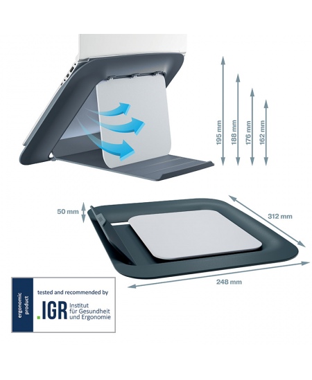 Stovas monitoriui LEITZ COSY, pilkas