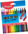 Flomasterių ir nedrožiamų pieštukų rinkinys MAPED Color Peps Jungle+Infinity, 12 ir 15 vnt.